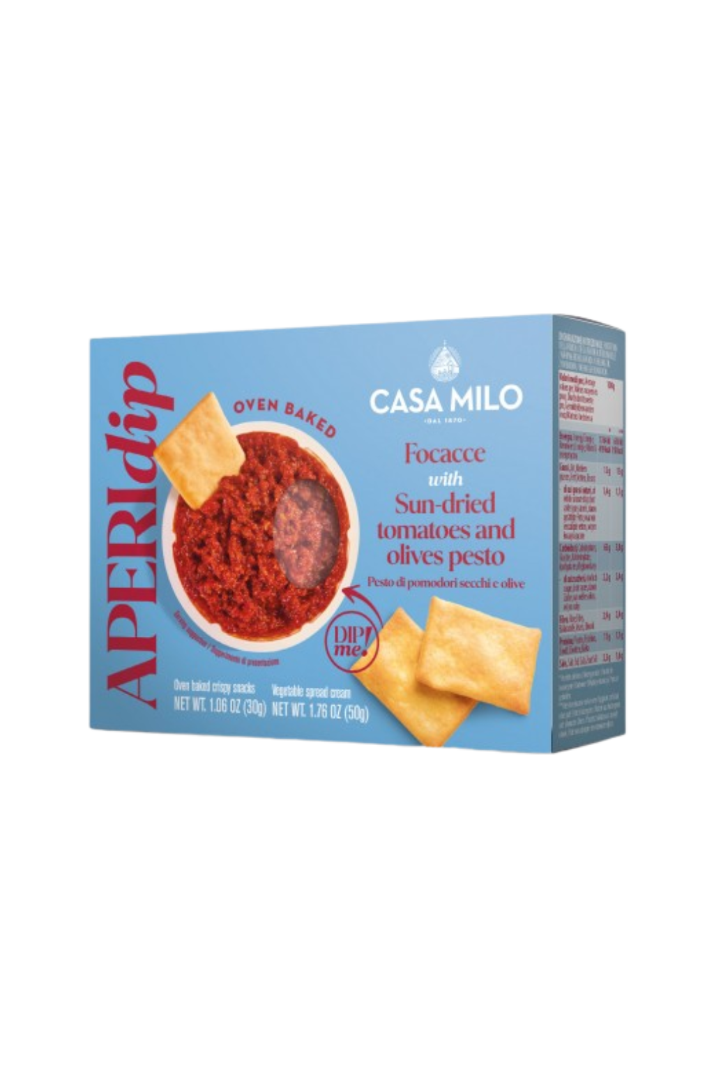 APERIDIP FOCACCE CON PESTO DI POMODORI SECCHI E OLIVE CASA MILO